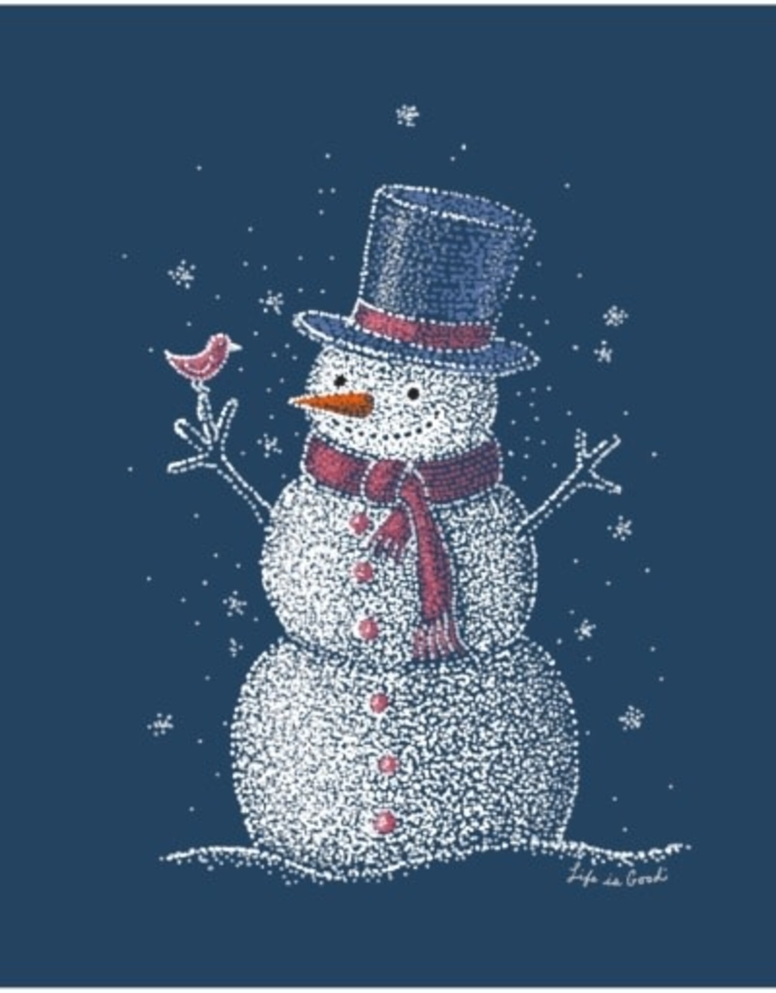Life Is Good SALE Women's Sparkle Snowman Long Sleeve Crusher Tee