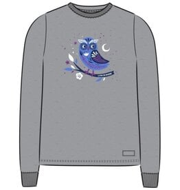 Life Is Good SALE Women's Macro Owl Long Sleeve Crusher Tee