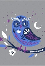 Life Is Good Women's Macro Owl Long Sleeve Crusher Tee