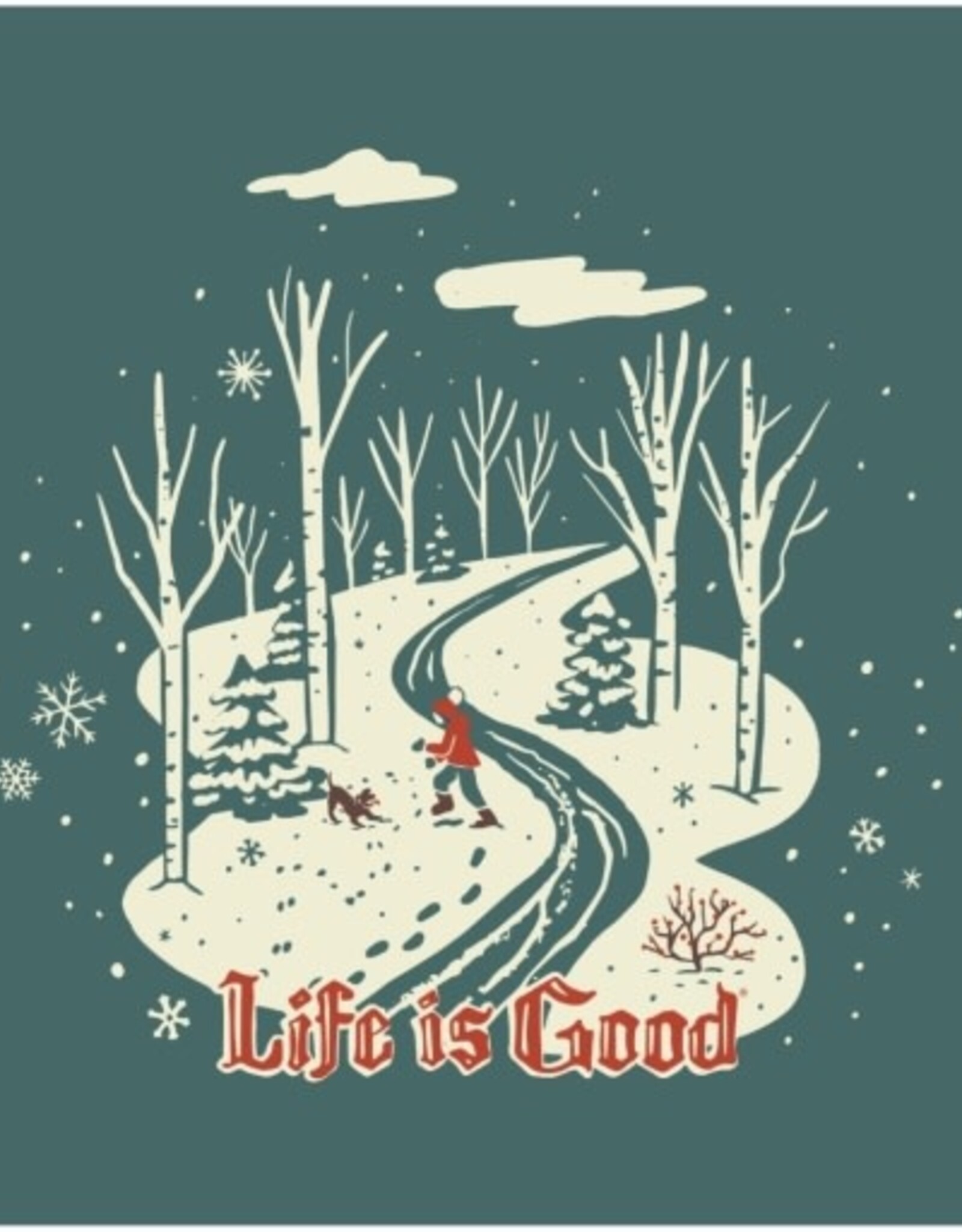 Life Is Good SALE Women's Nostalgic Winter Day Long Sleeve Crusher Tee