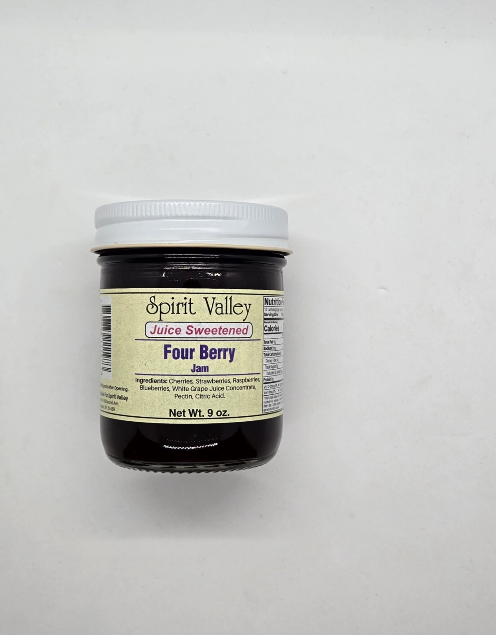 Spirit Valley Fourberry Jam - No Added Sugar