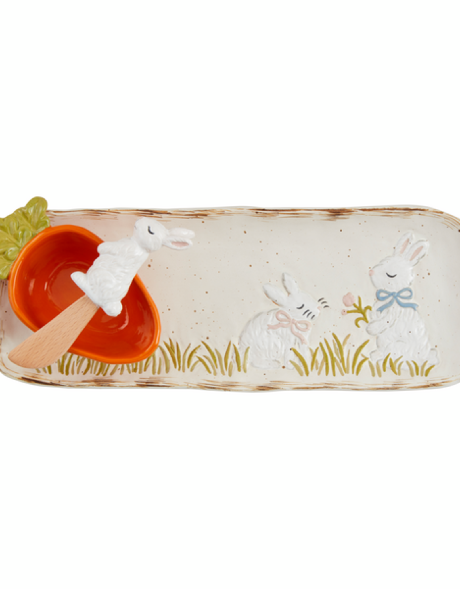 Mudpie SALE Bunny Tray & Carrot Dip Set