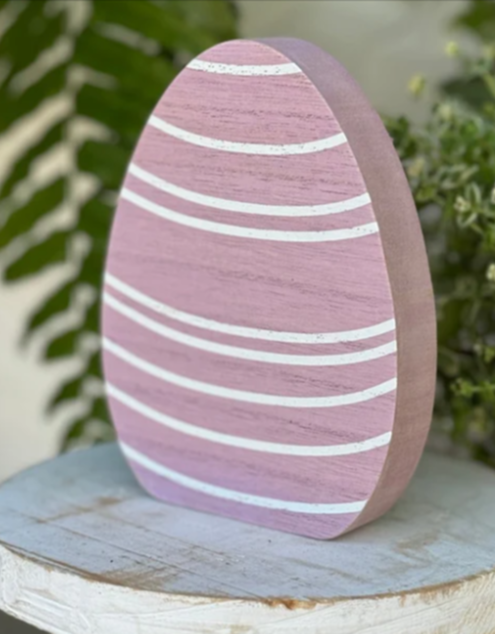 Collins Painting & Design Large Purple Curvy Stripe Egg