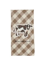 Mudpie Farm Animal Canvas Patch Towel - Feeling Moo-Dy