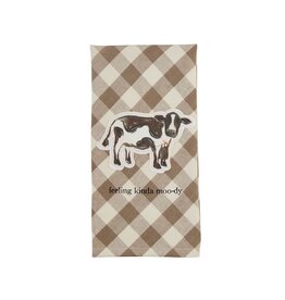 Mudpie Farm Animal Canvas Patch Towel - Feeling Moo-Dy