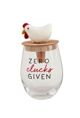 Mudpie Farm Glass & Stopper Set - Zero Clucks