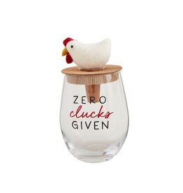 Mudpie Farm Glass & Stopper Set - Zero Clucks