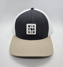 Lakeside Clothing Wisconsin Rubber Patch  Trucker Hat Tri-Color