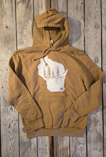 Lakeside Clothing Wisconsin Trees Vintage Camel Hoodie