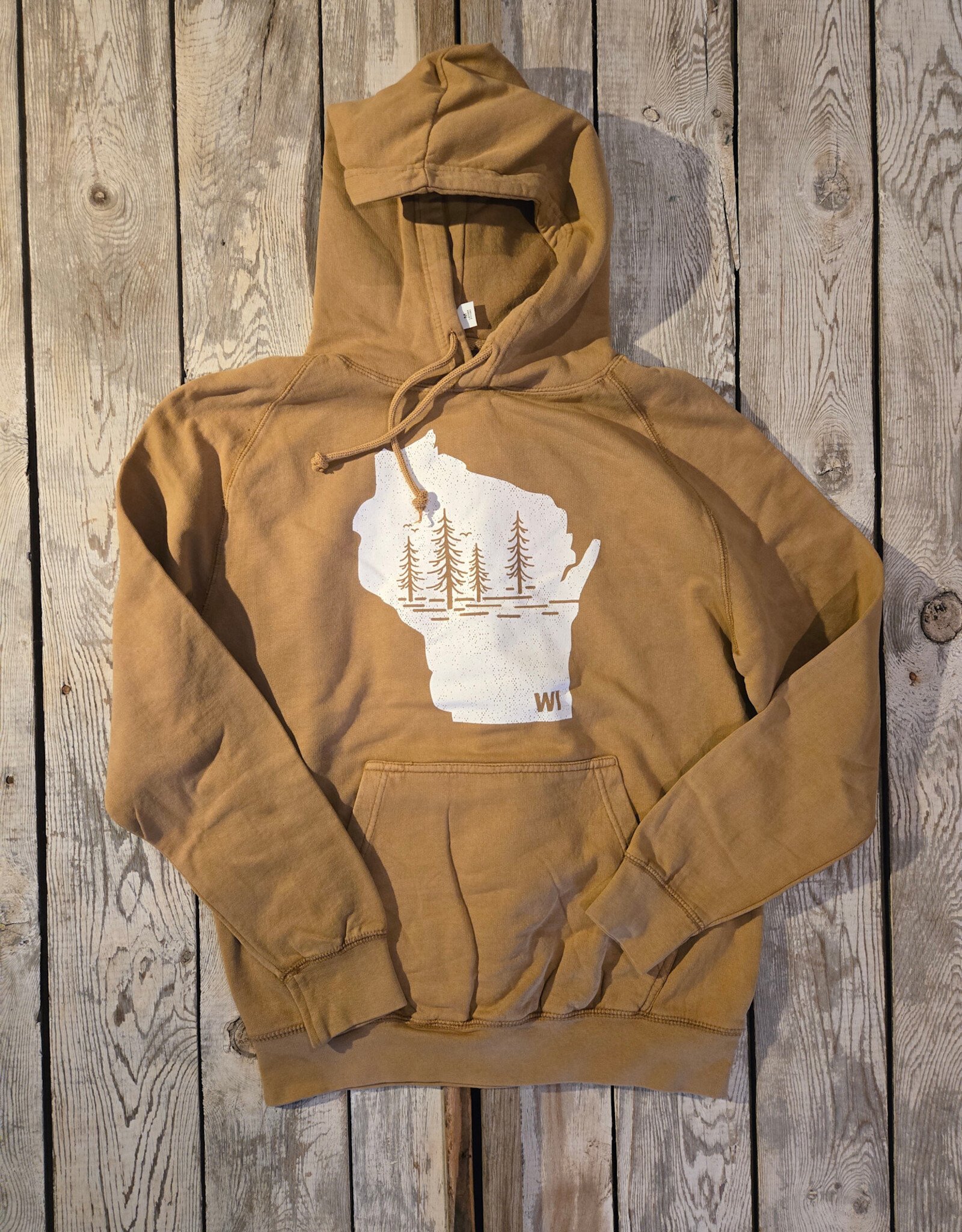 Lakeside Clothing Wisconsin Trees Vintage Camel Hoodie