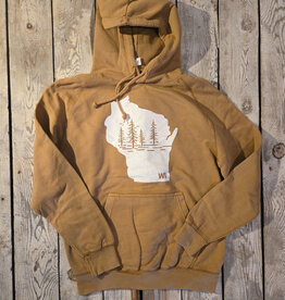 Lakeside Clothing Wisconsin Trees Vintage Camel Hoodie