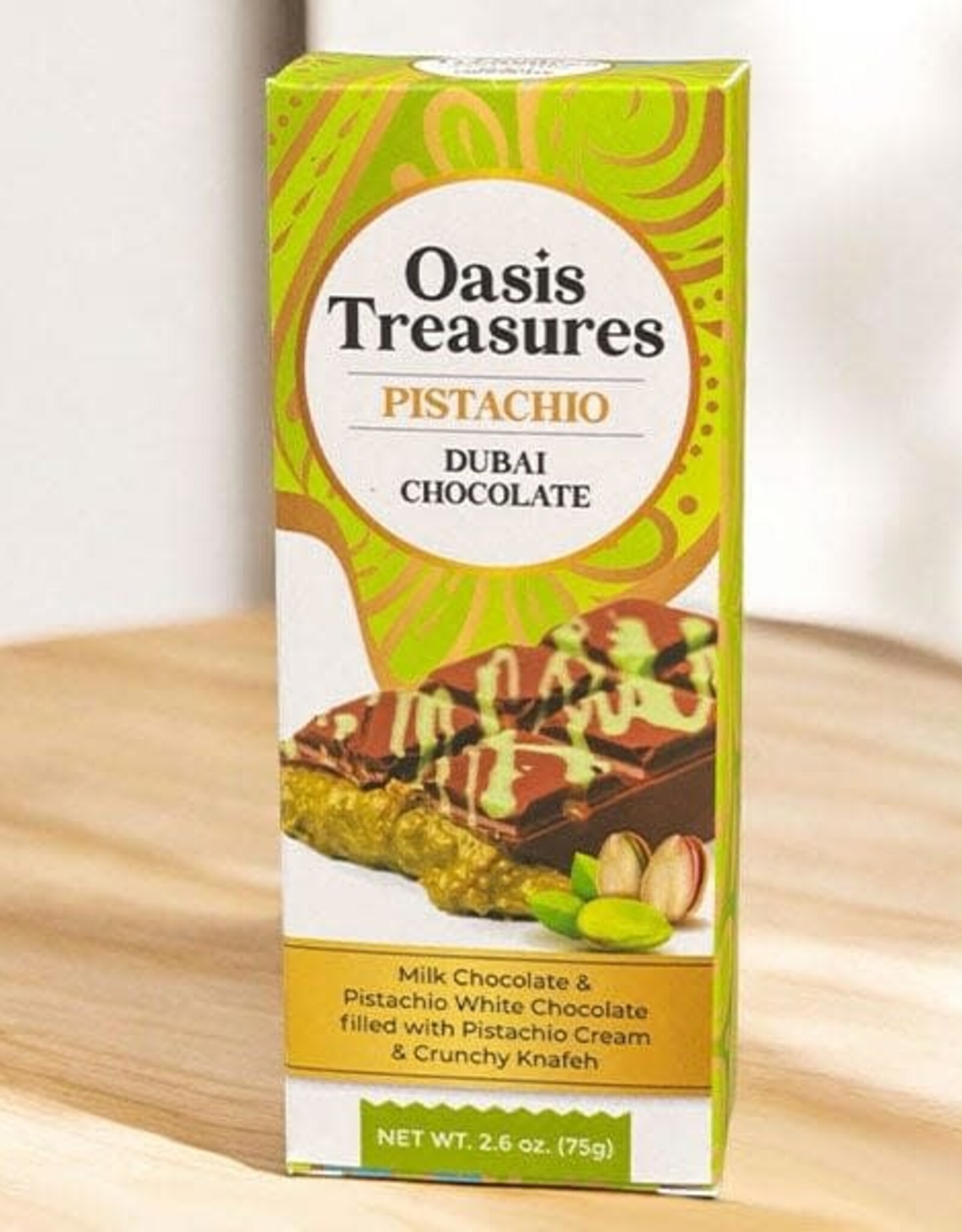 Oasis Treasures Dubai Chocolate Bar - Pistachio