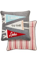 Mudpie SALE Welcome To The Lake Pennant Pillow