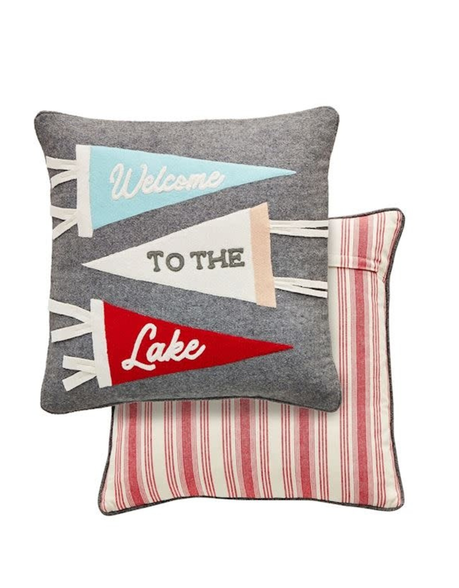 Mudpie SALE Welcome To The Lake Pennant Pillow