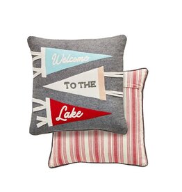 Mudpie SALE Welcome To The Lake Pennant Pillow
