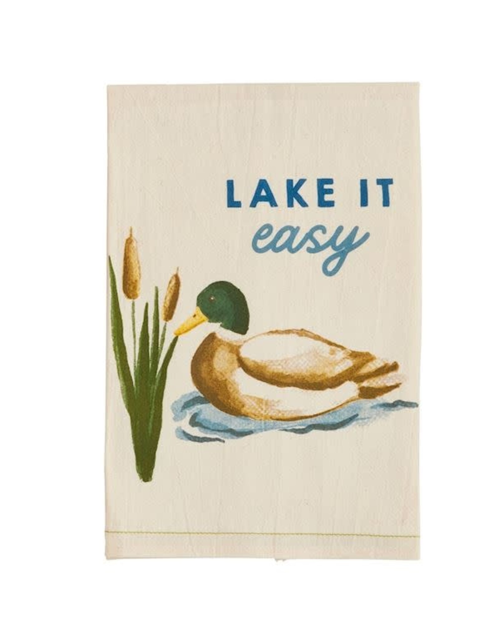 Mudpie Lake It Easy Lake Watercolor Towel