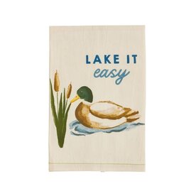 Mudpie Lake It Easy Lake Watercolor Towel
