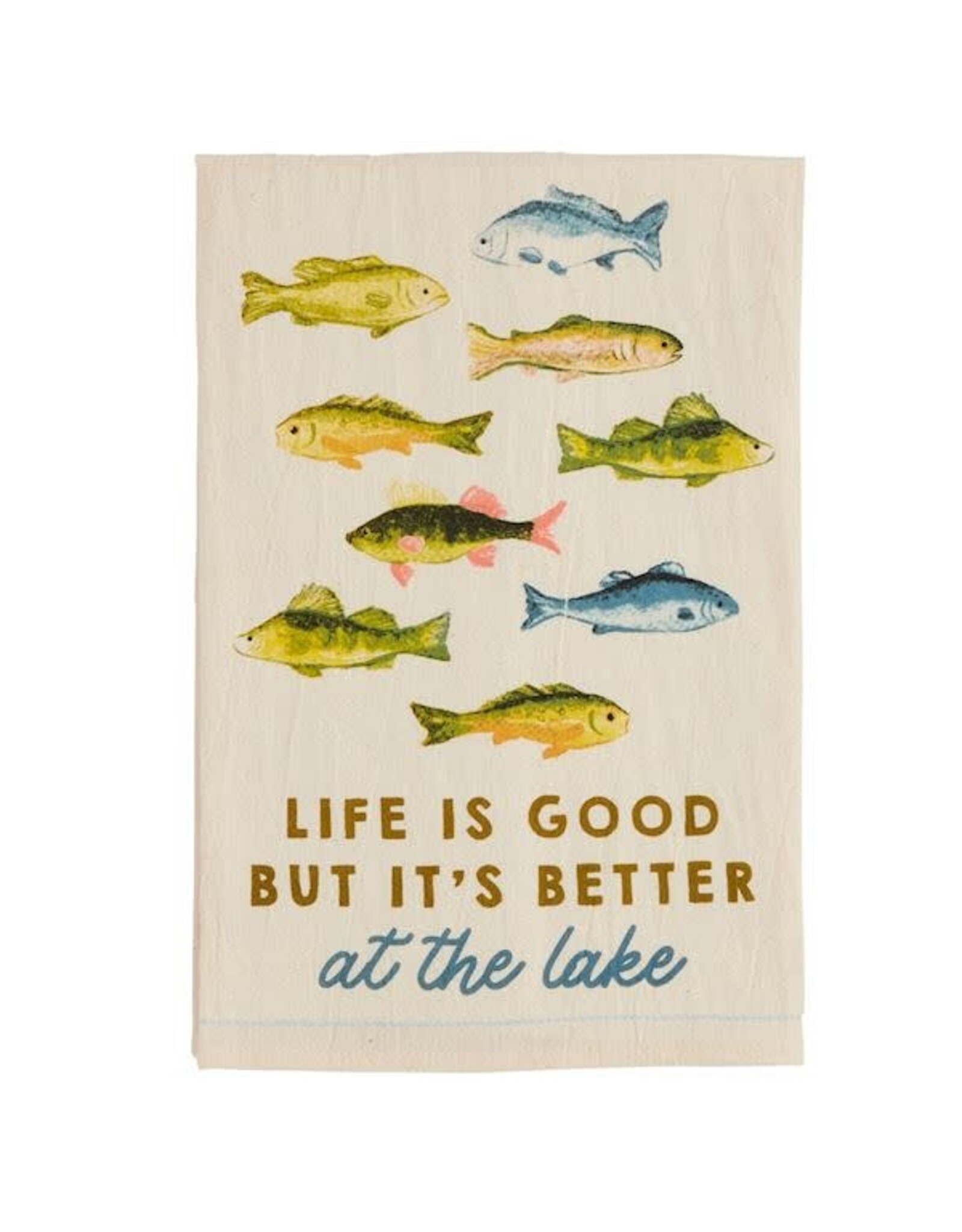 Mudpie Life Is Good Lake Watercolor Towel