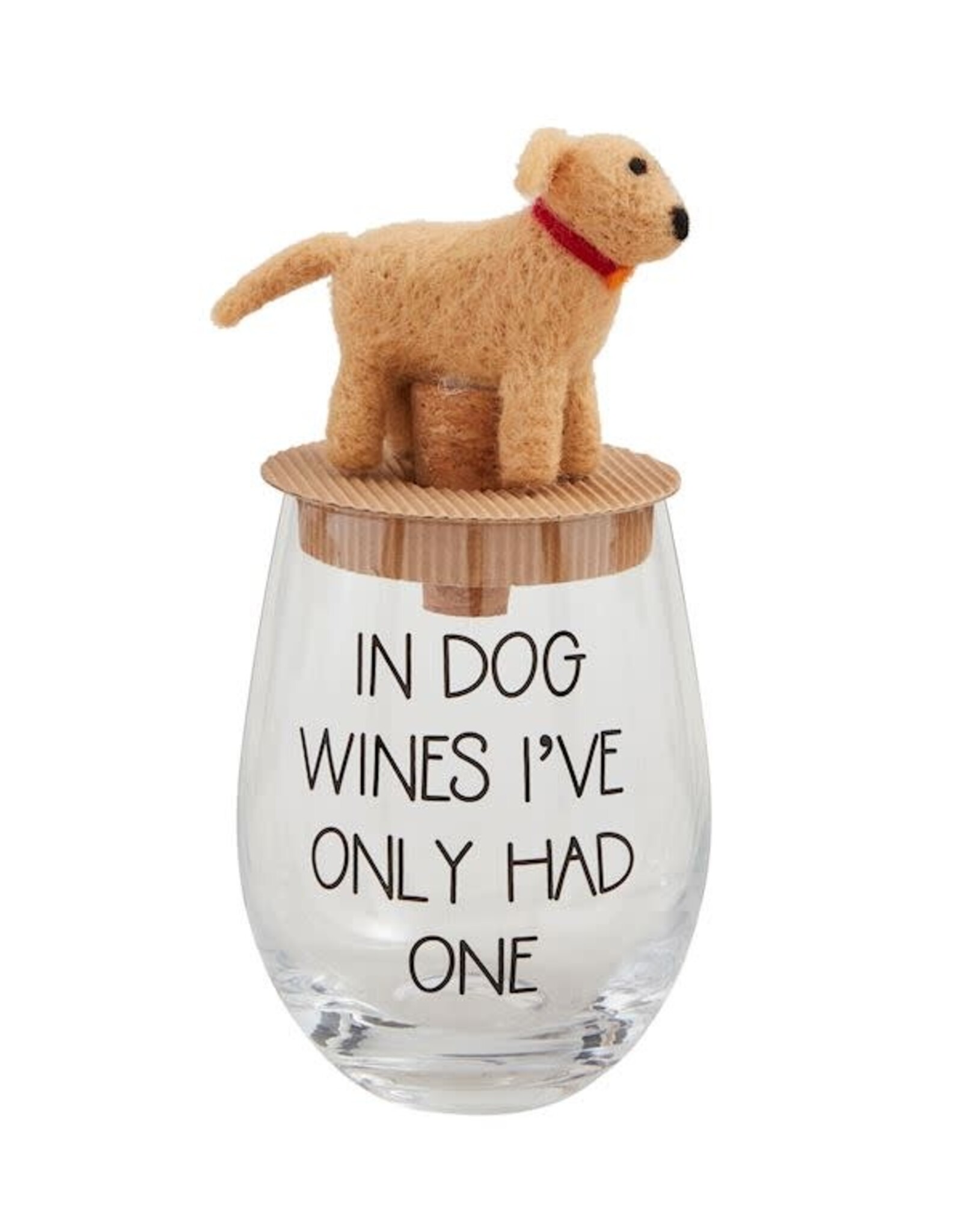 Mudpie Dog Wine Glass & Stopper Set - Dog Wines