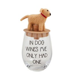 Mudpie Dog Wine Glass & Stopper Set - Dog Wines