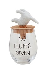 Mudpie Dog Wine Glass & Stopper Set - No Fluffs