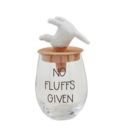 Mudpie SALE Dog Wine Glass & Stopper Set - No Fluffs