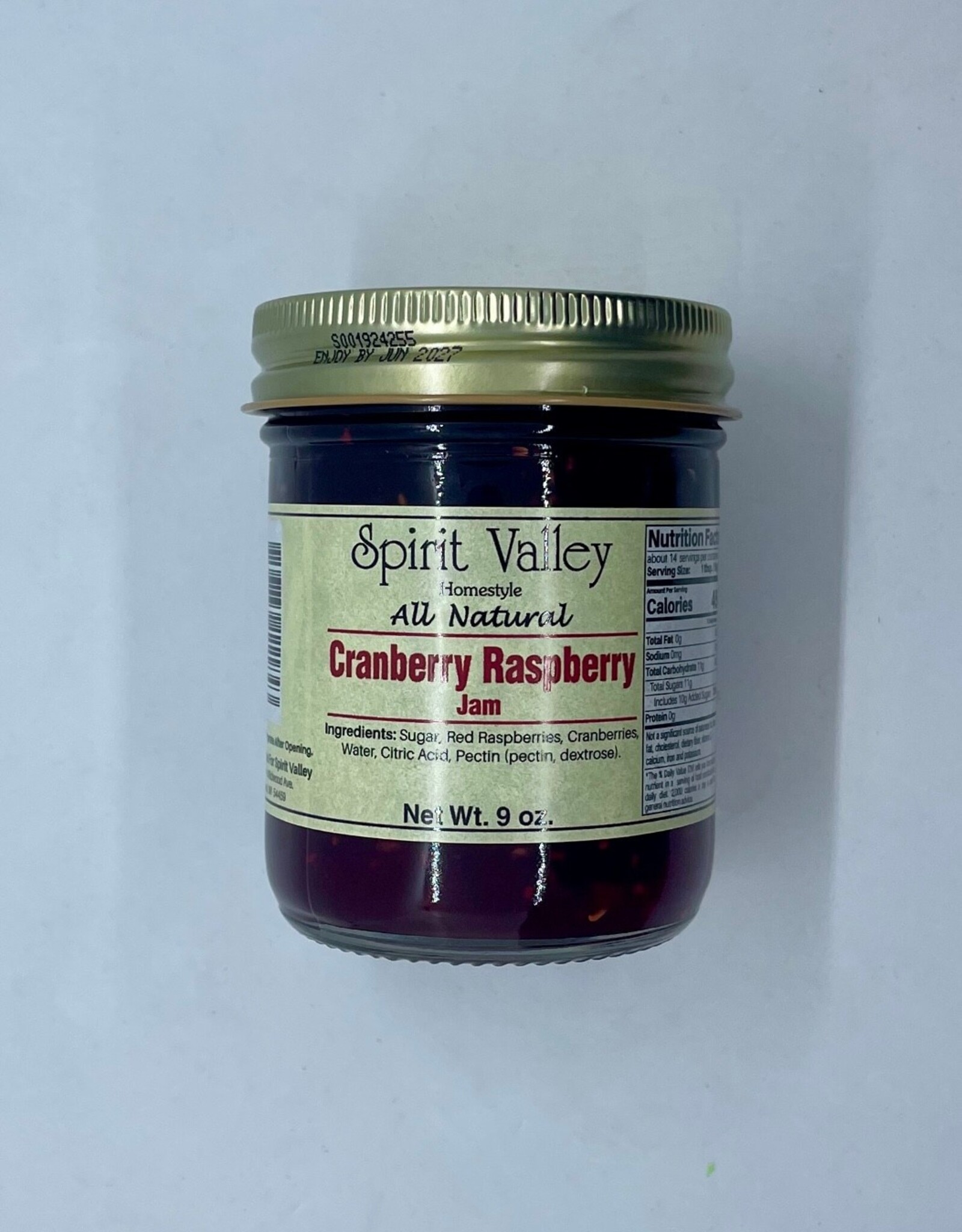 Spirit Valley Cranberry Raspberry Jam