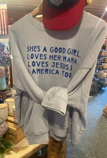 Oat Collective She's A Good Girl Mid Crew Sweatshirt