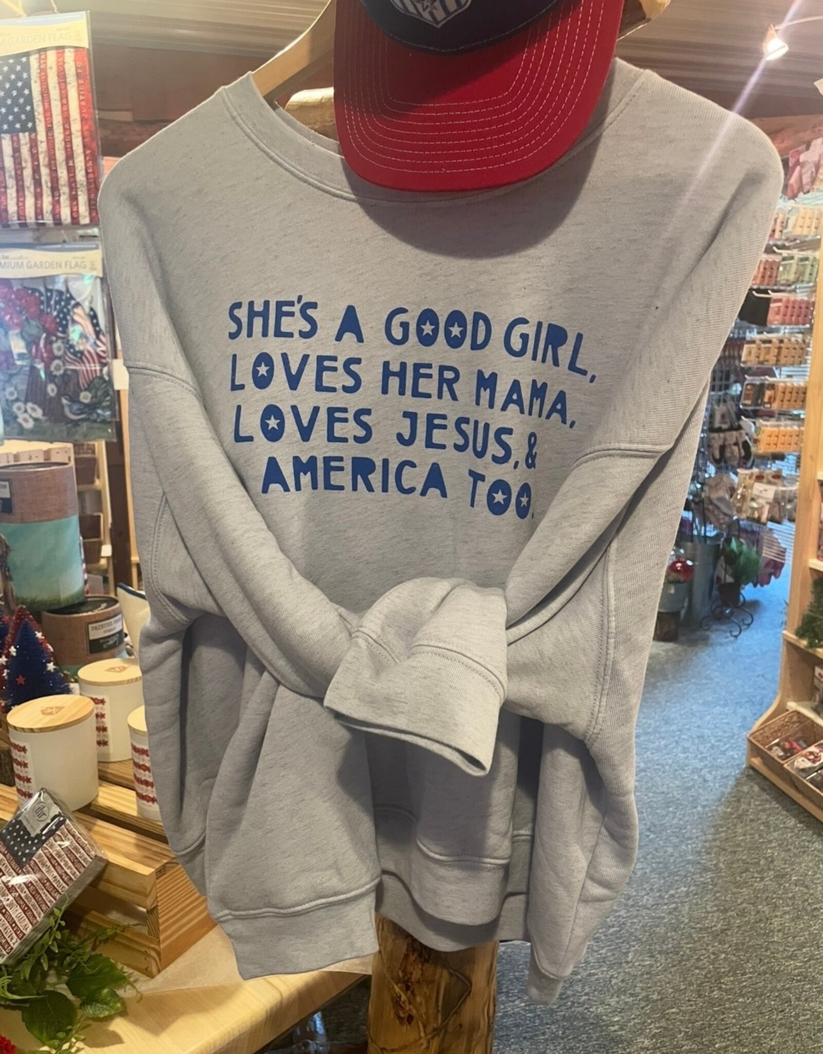 Sincere Surroundings SALE She's A Good Girl Mid Crew Sweatshirt