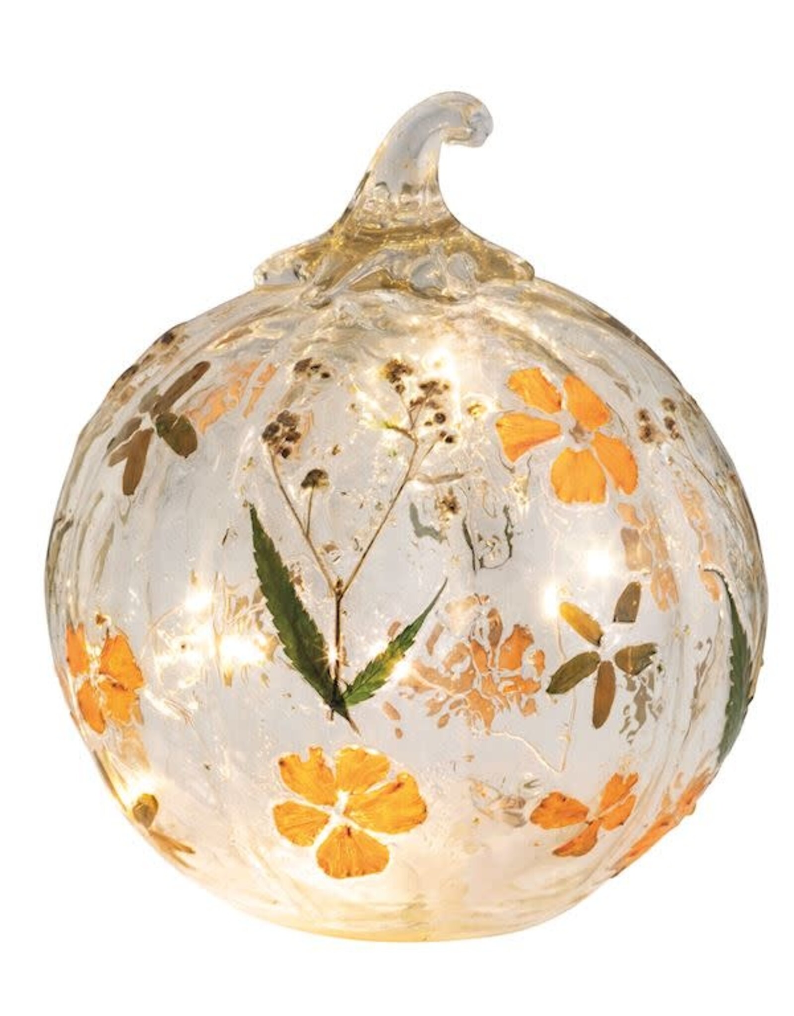 Mudpie Large Gather LED Glass Pumpkins