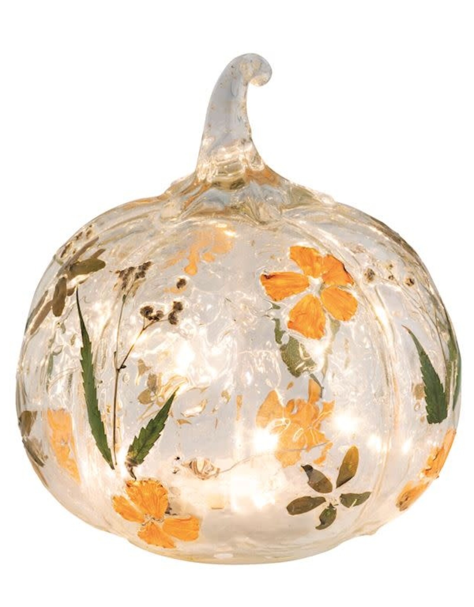 Mudpie Small Gather LED Glass Pumpkins