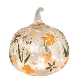 Mudpie Small Gather LED Glass Pumpkins Mudpie Small Gather LED Glass Pumpkins