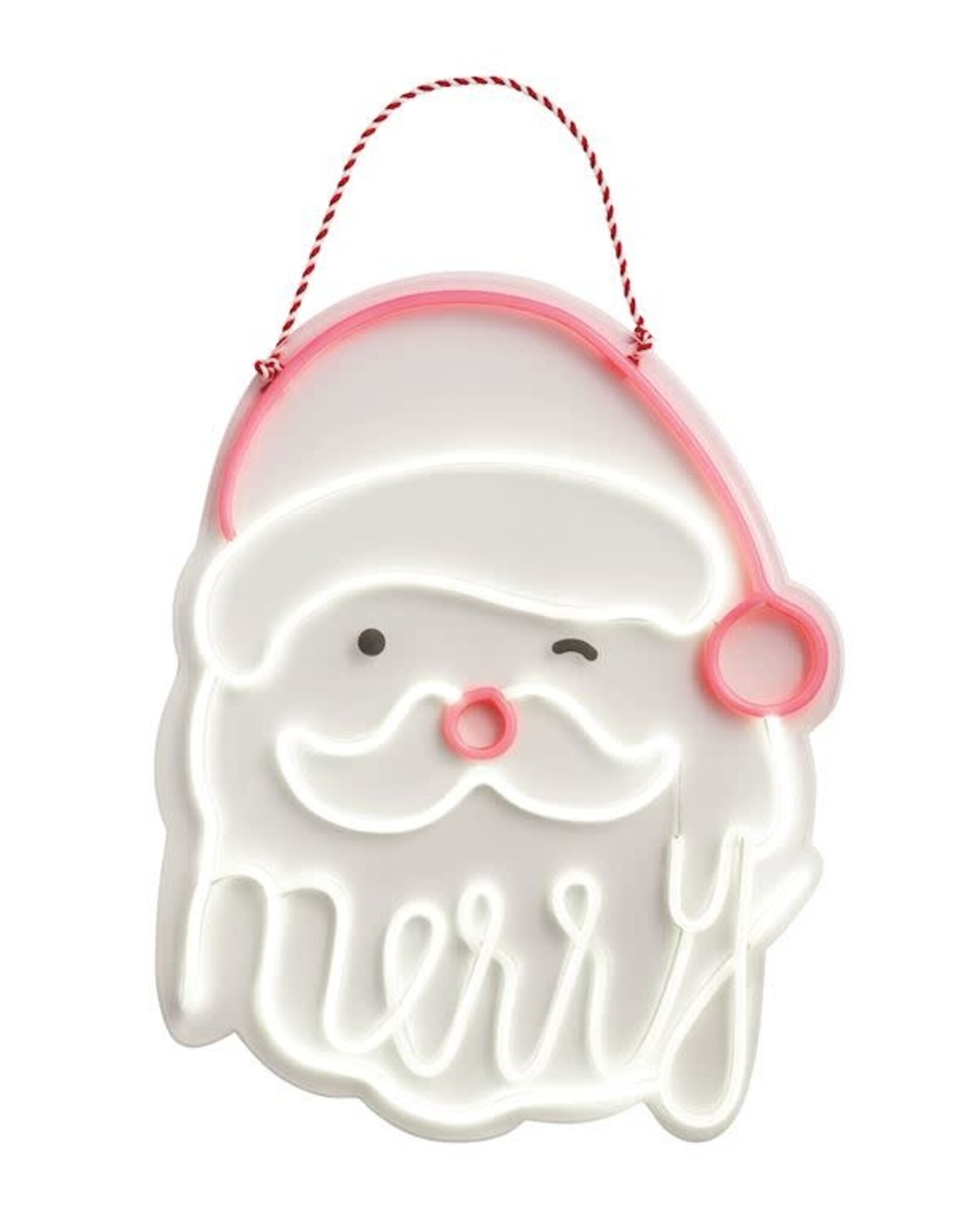 Mudpie Neon Santa Door Hanger