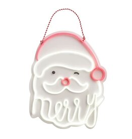 Mudpie Neon Santa Door Hanger