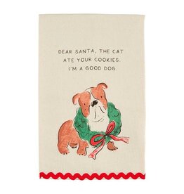 Mudpie Dear Santa Dog Ric-Rac Towel