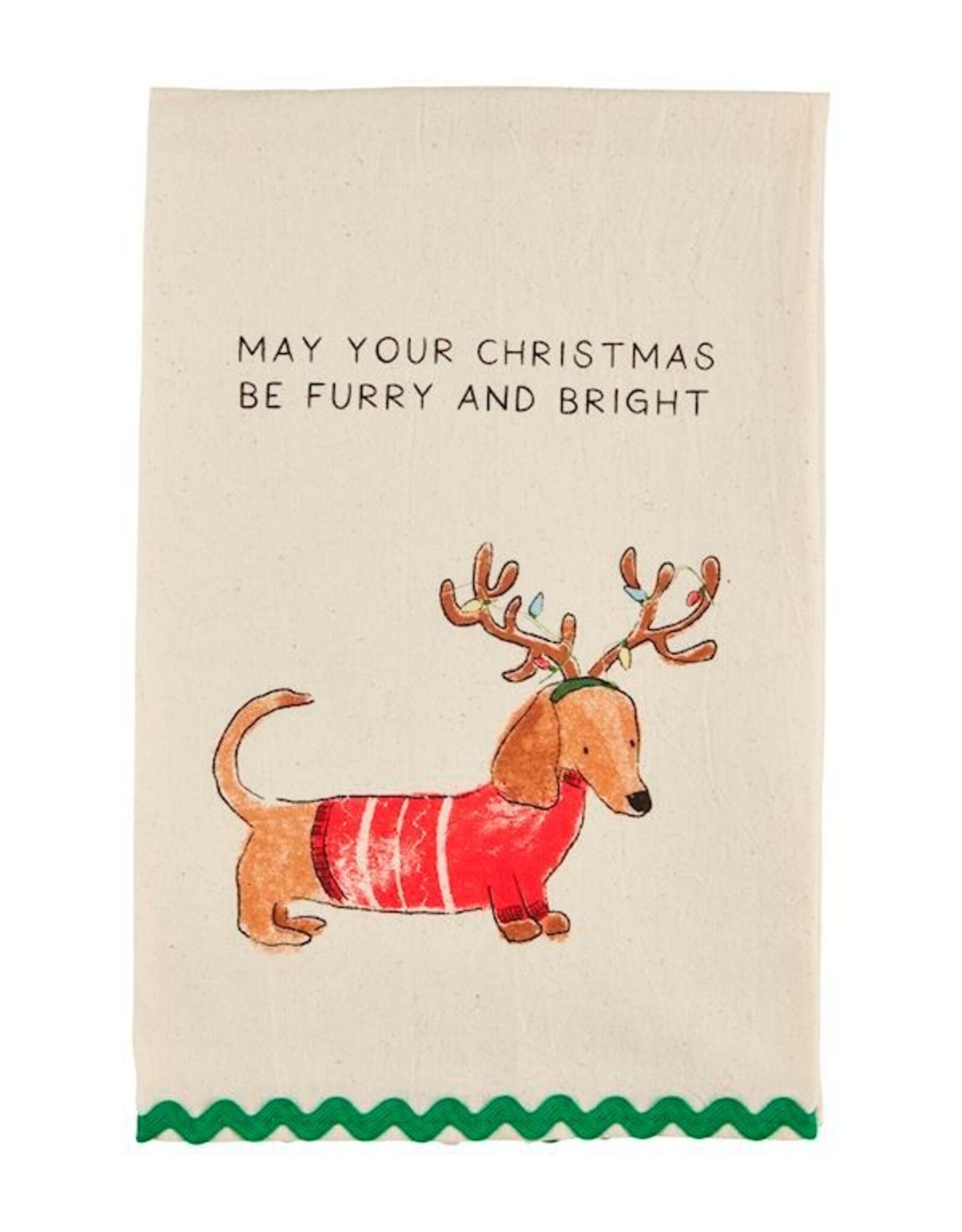 Mudpie May Your Christmas Dog Ric-Rac Towel