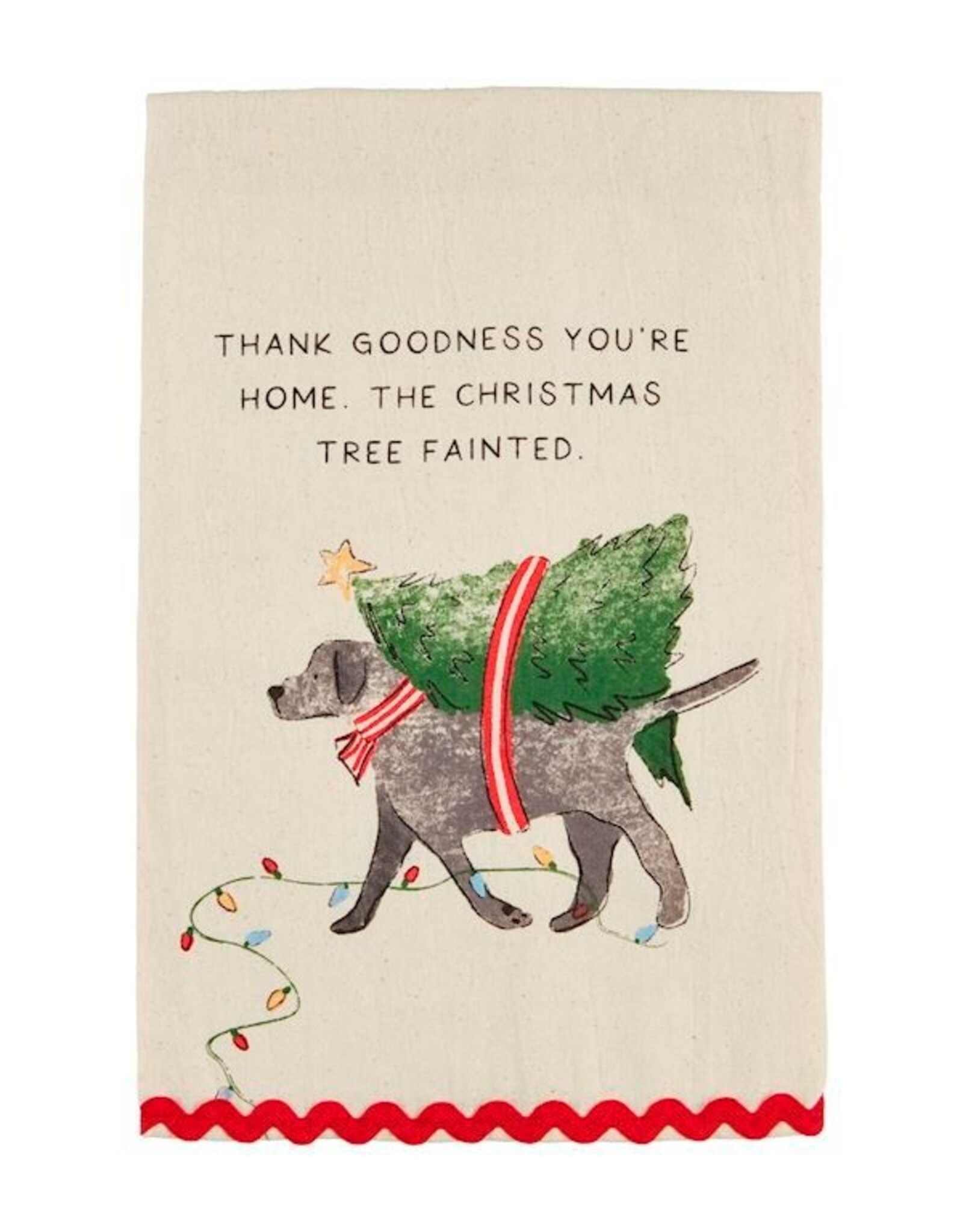 Mudpie Thank Goodness You're Home Dog Ric-Rac Towel