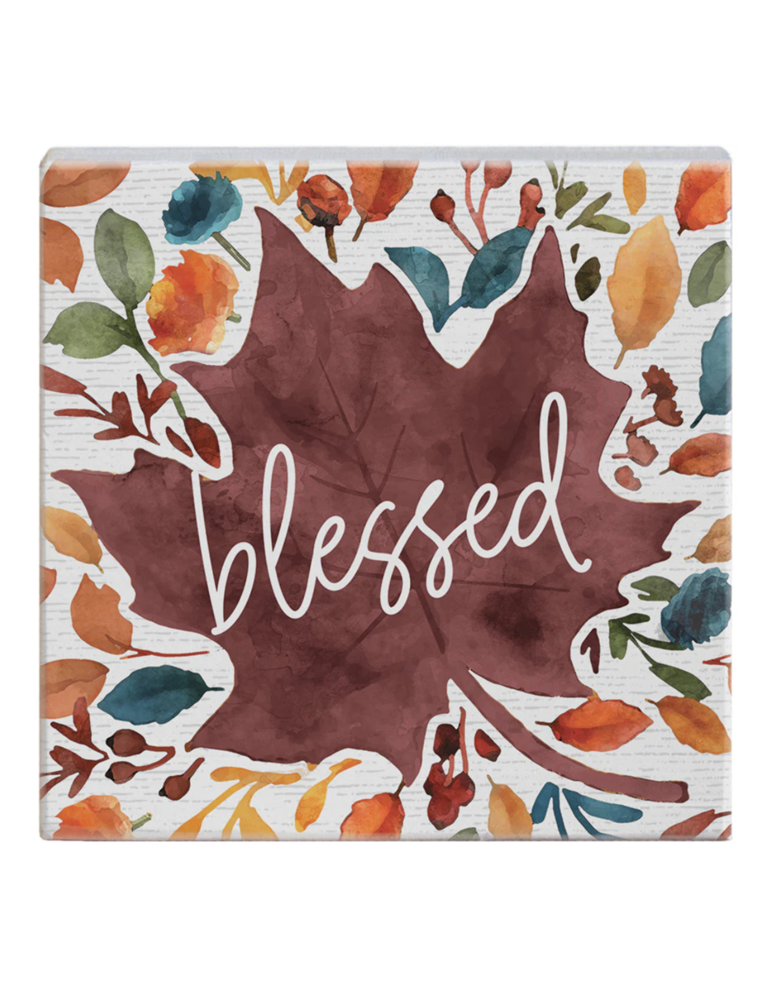Sincere Surroundings Jewel Tone Blessed Leaf Sign