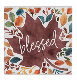 Sincere Surroundings Jewel Tone Blessed Leaf Sign