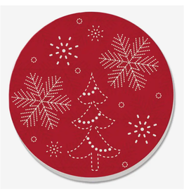 Highland Home Coaster - Stitched Snowflakes