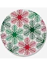 Highland Home Coaster - Red & Green Snowflakes