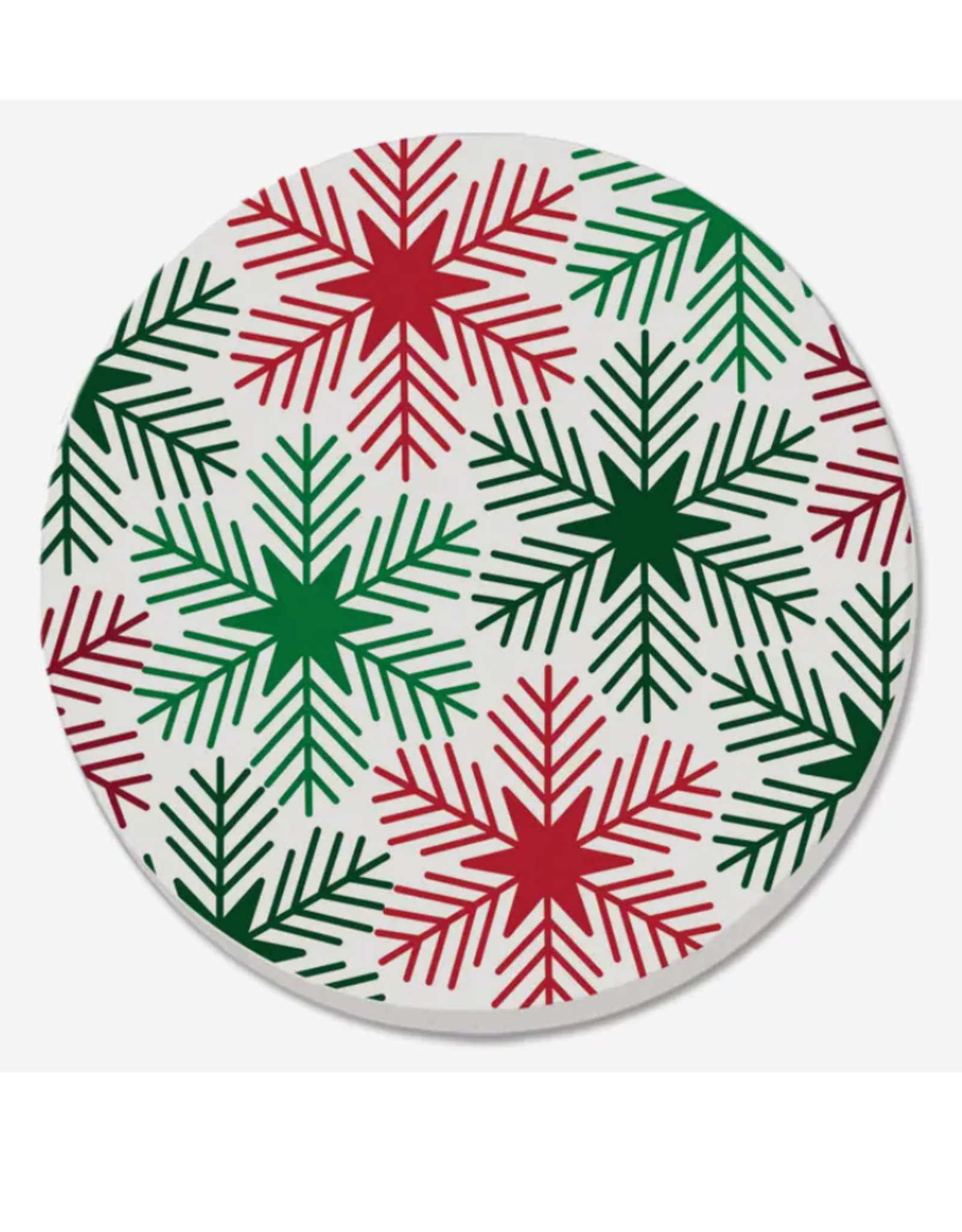 Highland Home Coaster - Red & Green Snowflakes