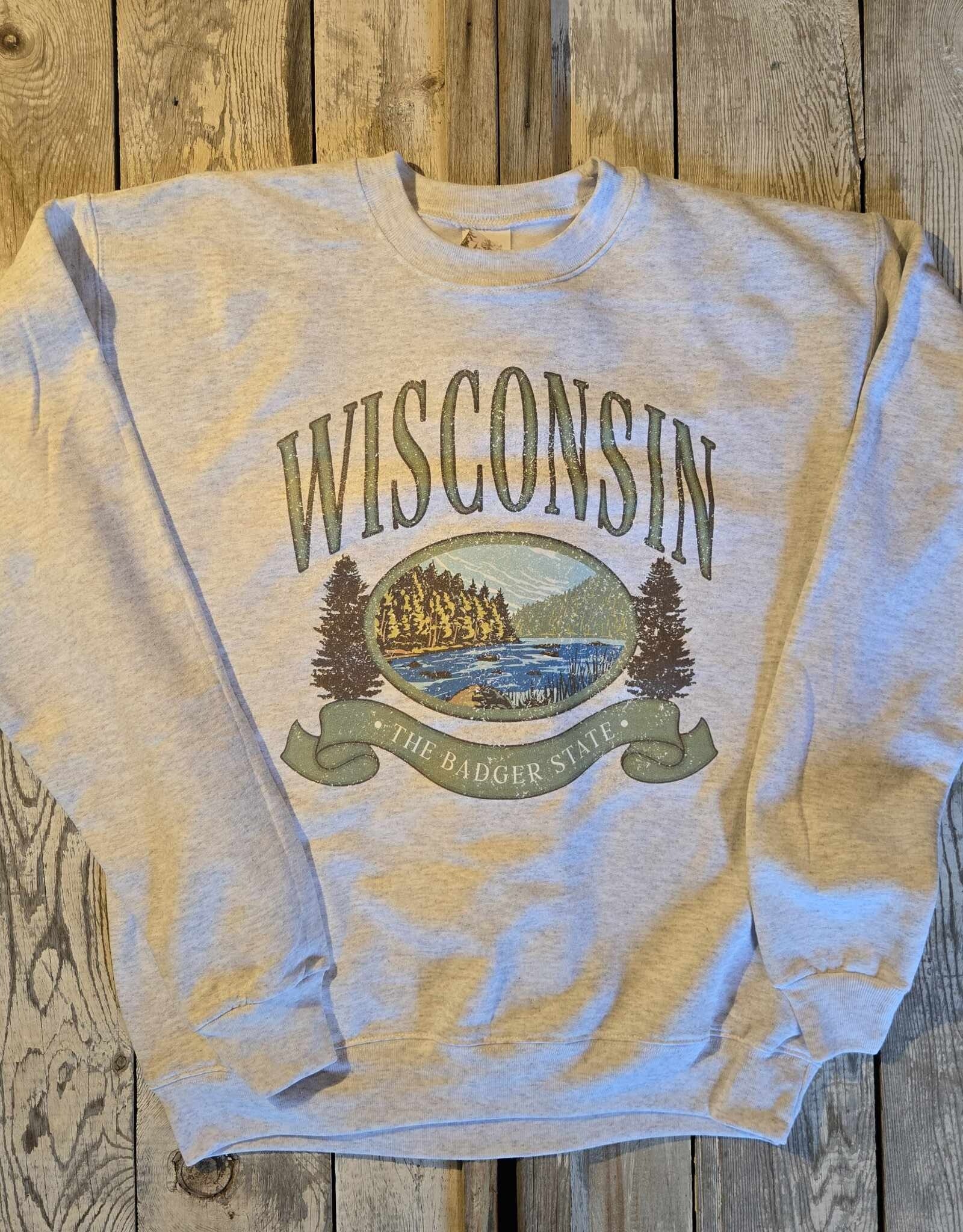 218 Clothing + Gift Classic Wisconsin Crew Sweatshirt