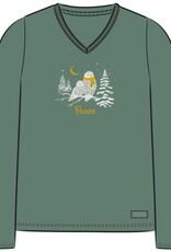 Life Is Good Women's Peace Owls Long Sleeve Crusher Vee