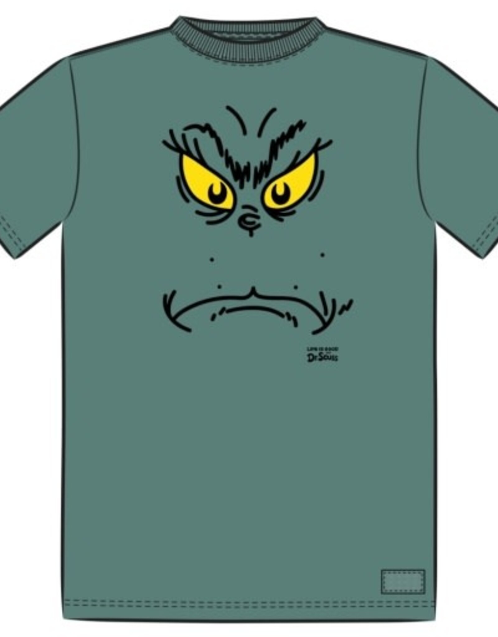 Life Is Good Men's Grinchy Face Short Sleeve Crusher Tee