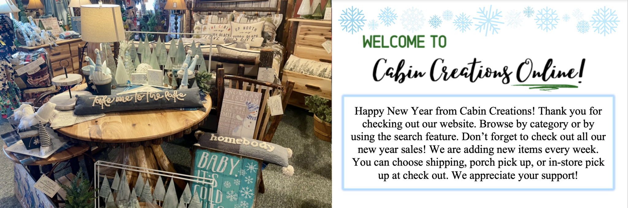 Welcome to Cabin Creations Winter