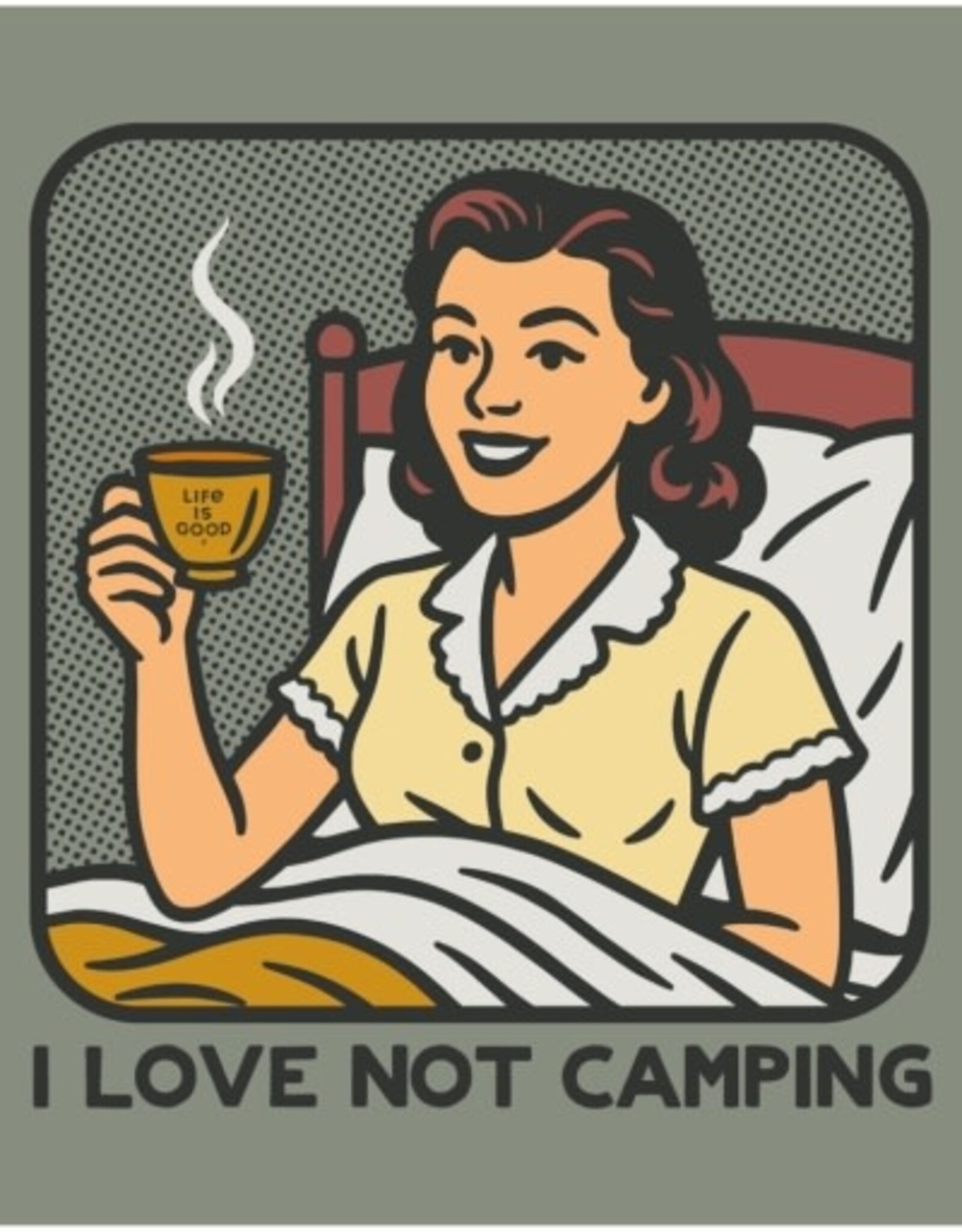 Life Is Good Women's Bert's Shirts I Love not Camping Short Sleeve Crusher Tee