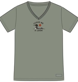 Life Is Good SALE Women's Leave Me a Loon Short Sleeve Crusher Vee