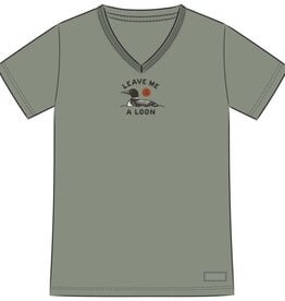 Life Is Good Women's Leave Me a Loon Short Sleeve Crusher Vee