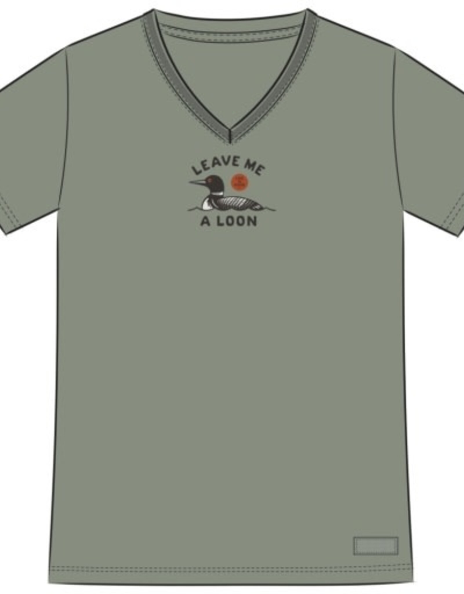 Life Is Good Women's Leave Me a Loon Short Sleeve Crusher Vee
